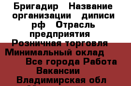 Бригадир › Название организации ­ диписи.рф › Отрасль предприятия ­ Розничная торговля › Минимальный оклад ­ 35 000 - Все города Работа » Вакансии   . Владимирская обл.,Муромский р-н